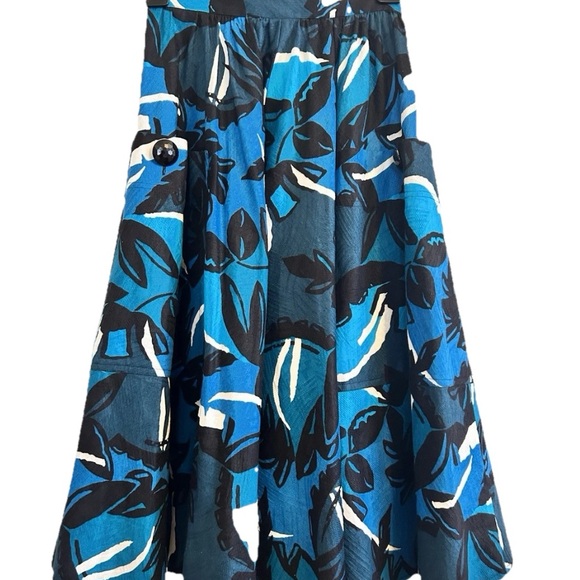Mario Forte Dresses & Skirts - Vintage Mario Forte Skirt Womens  Blue Multi Big Square Pockets Midi Size 6
